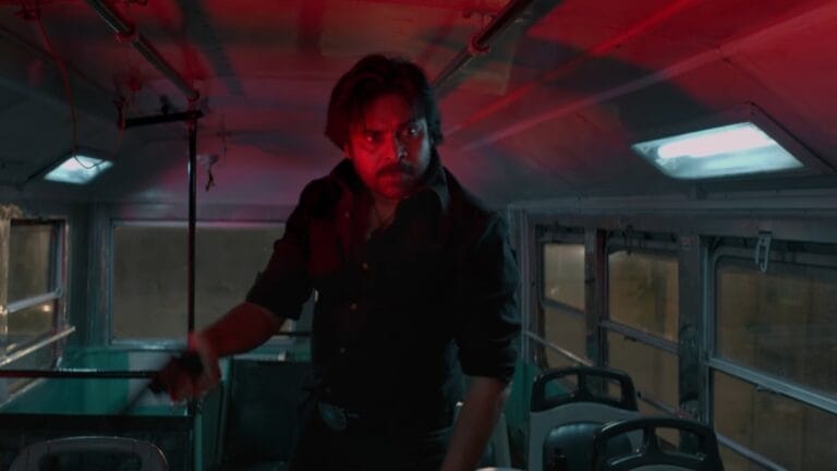 Pawan Kalyan performing intense action scene from OG Movie Trailer Official